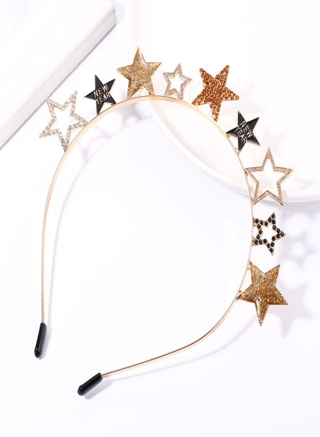 YAHPERN Happy New Year Headbands for Women Rhinestone New Year's Eve Hairbands Party Supplies Hair Accessory Gifts (Star B) - Image 4